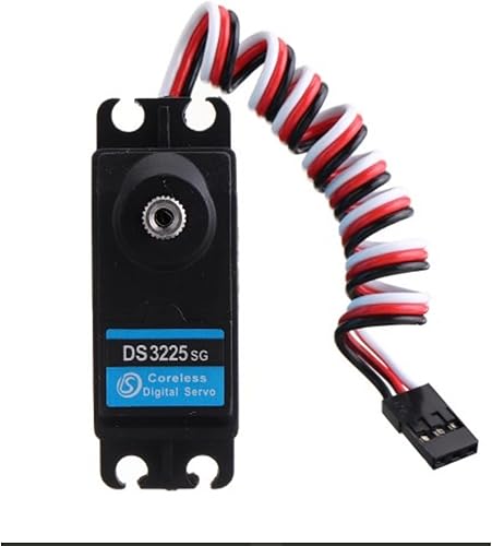 Vista 5 de DS3225MG Servo digital sin núcleo de 55.1 lbs de alto par de torsión de 270 grados impermeable de metal completo servo motor con brazo servo 25T