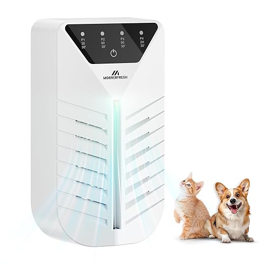 Cat Litter Deodorizer with Activated Charcoal, Air Ionizers for Home, Plug-In Air Purifier for Home, Negative Ion Odor Eliminator for Pets, Smoke, Bathroom & Bedroom