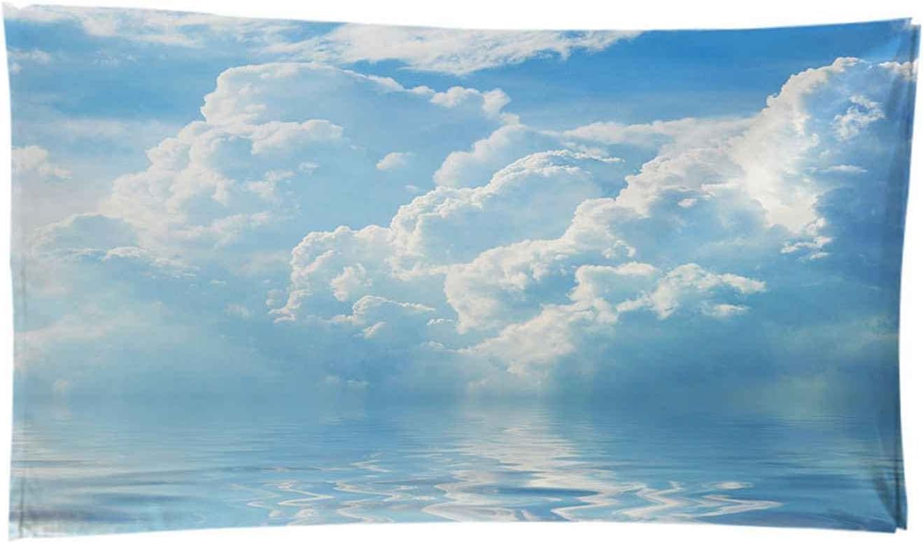 Telo Mare Microfibra Grande Cielo Blu E Paesaggio Di Nuvole Bianche 200 X 200 Cm, 3D Telo Mare Leggero Antisabbia Per Donna Uomo, Asciugamano Microfibra Asciugatura Rapida Per Bagno, Spiagg -9B9T/D9Y