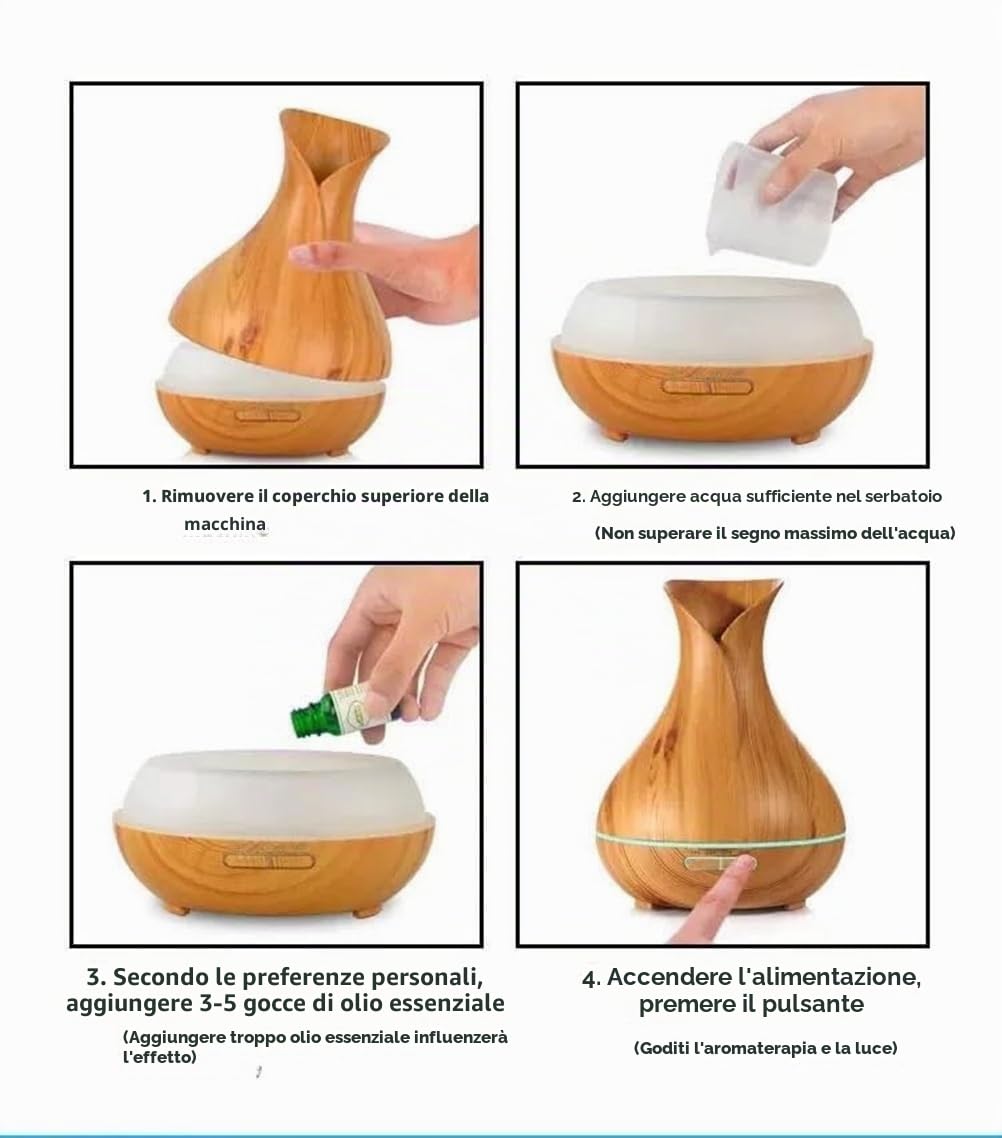 Diffusore di oli essenziali wireless Smart WiFi, compatibile con Alexa e Google Home, app per telefono e controllo vocale, grande diffusore a ultrasuoni, impostazioni LED e timer (marrone chiaro)