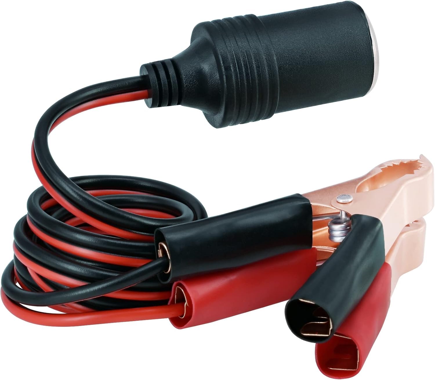 インバーター用 シガーソケットケーブル カーバッテリー 接続 シガーソケットケーブル 直結型クリップ式 12V24車対応 長さ30cm