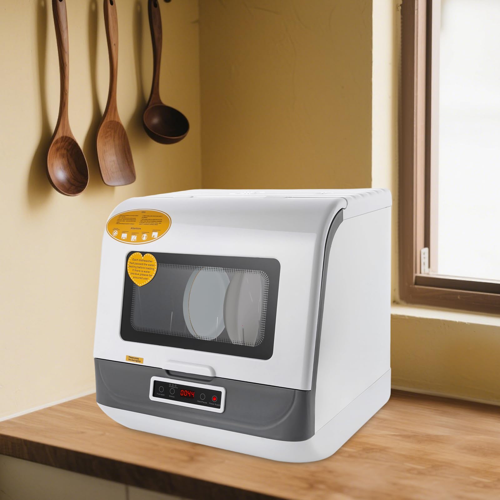 Mini lavastoviglie da tavolo con controllo touch e funzione di asciugatura, 3 modalità di risciacquo, 4-6 coperti, lavastoviglie compatta, per cucina, appartamento, ufficio