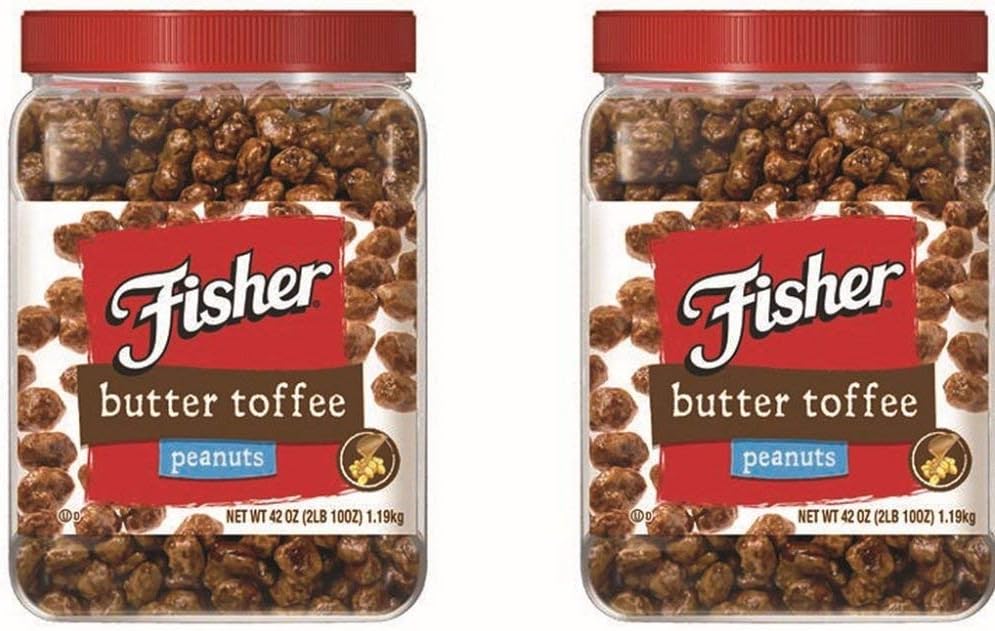 Fisher Butter Toffee Peanuts, 42-Ounce Packages (Pack of 2)
