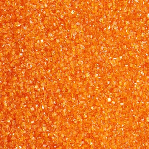Image of Orange Sanding Sugar Sprinkles, 4.6 oz Edible Sparkling Sugar Crystals for Baking Topping, Cupcakes, Cookies, Ice Cream & Cake Decorating, Wedding Party Halloween Thanksgiving Supplies