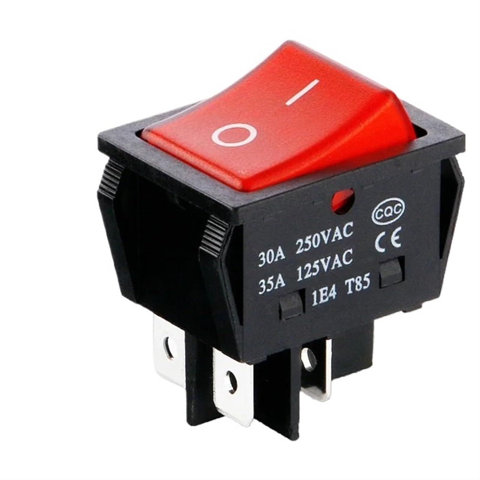 50 sztuk, przełączniki kołyskowe, wysoki prąd, wł./wył. KCD4, srebrna końcówka, 30/35 A 250/125 V AC (4Pin Black, 30A)
