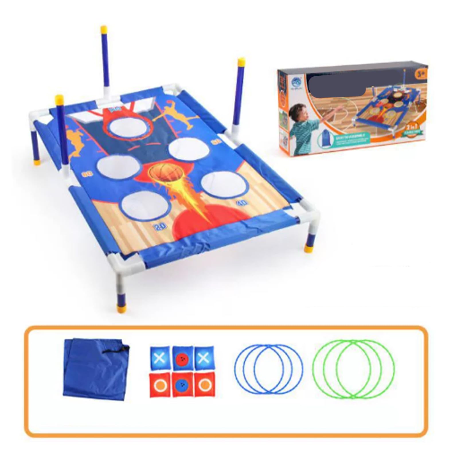 CHICIRIS Cornhole-Spiel, Interaktion zwischen Kindern, Wurfspiel für drinnen und draußen, mit Wurfringen und Taschen, für Hinterhof, Familientreffen