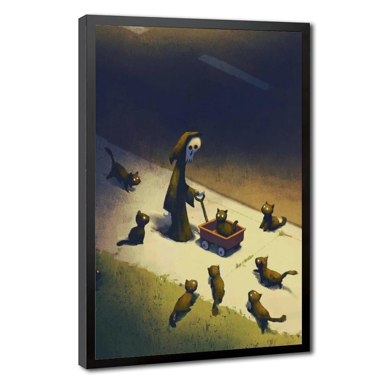 Bareronor Ghosts And Cats Funny (10) Canvas Poster Bedroom Decor Landscape Office Room Decor Gift 24" L X 36" W
