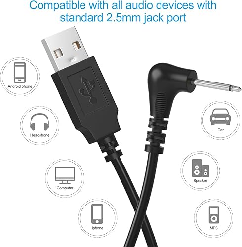 Miniatura 4 de Cable de carga CC  Cable de carga USB, reemplazo de cable de cargador USB DC de 0.098 in, cable de carga rápida USB CC, cable de cargador de 5 V CC