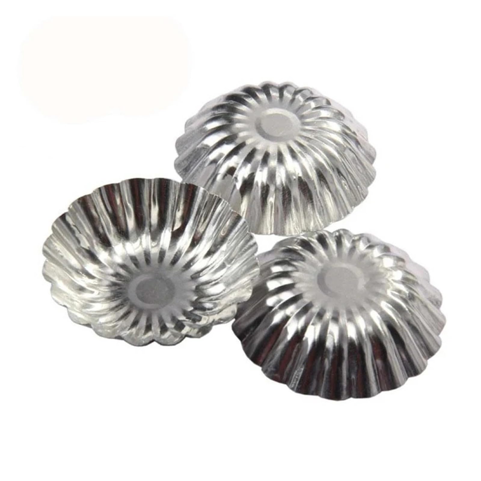 Genérico 50 Uds. Moldes for huevos, molde for Brioche de aluminio, for Tartas reutilizable, herramienta antiadherente for hornear, conchas, magdalenas, y pudín(S01)