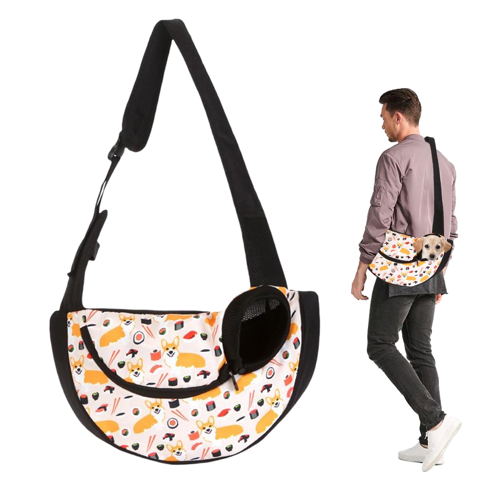 Sac à bandoulière pour chien idéal pour le camping et les courts voyages