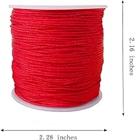 Vista 4 de Cuerda de nailon de 109 yardas de 0.031 in para pulseras de macramé, nudos chinos, collares, colgantes, fabricación de joyas (rojo)