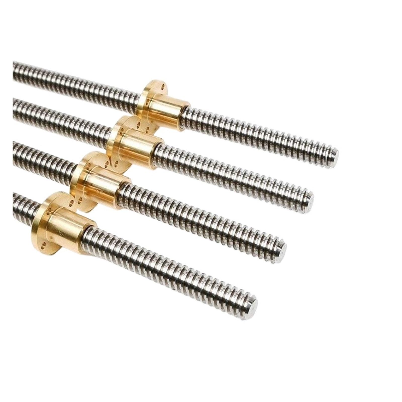 Spielfreie Kugelumlaufspindel T12 Leitspindel Edelstahl Trapezspindel Messingmutter Steigung 2mm Blei 10mm Trapezstange(250mm)