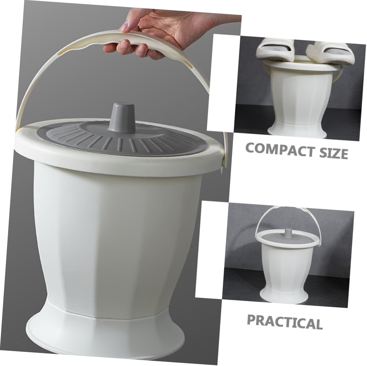 SAFIGLE Portable Chamber Pot Lid Reusable Plastic Urine Bucket for Adults and Children Convenient Household Spittoon for Night Use Travel-Friendly Portable Toilet