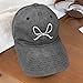 Trendy Bow-Tie Baseball Cap for Women | Trucker Hats Y2k Adjustable Fashion Sun Hat with Visor for Hiking & Travel (Black Washed)