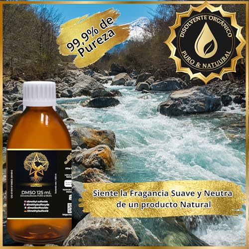 CueVitae® DMSO 125 ml | Dimetylosulfotlenek Maksymalna czystość: 99,9% | Europejska jakość | Opakowanie: ekologiczne szkło laboratoryjne | z uszczelką zabezpieczającą, zakraplaczem i kubkiem na