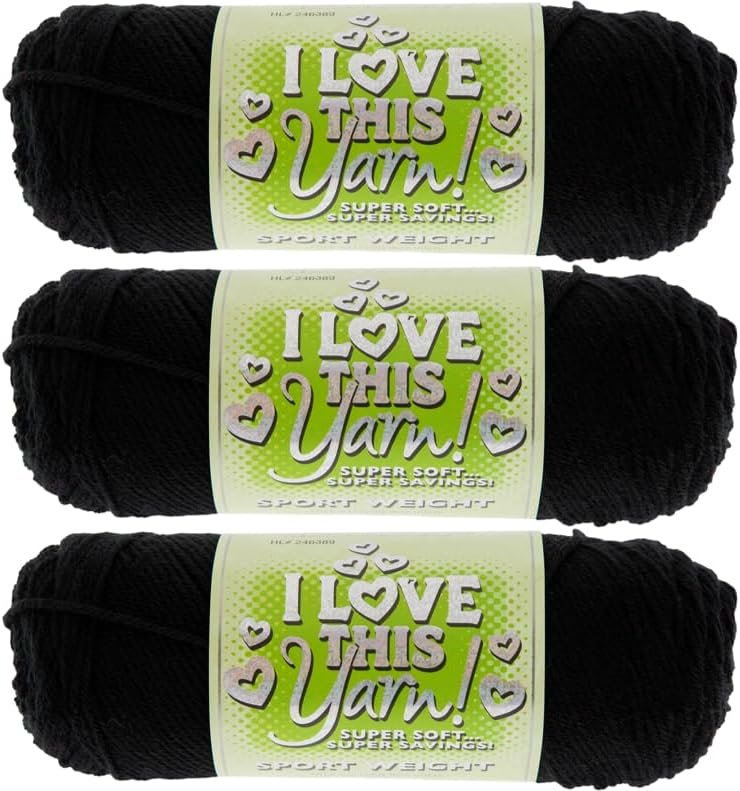 I Love This - Hilo ligero para ganchillo y tejer, madeja suave, 230 yardas de 100% acrílico para mantas, sombreros y más, accesorios de manualidades