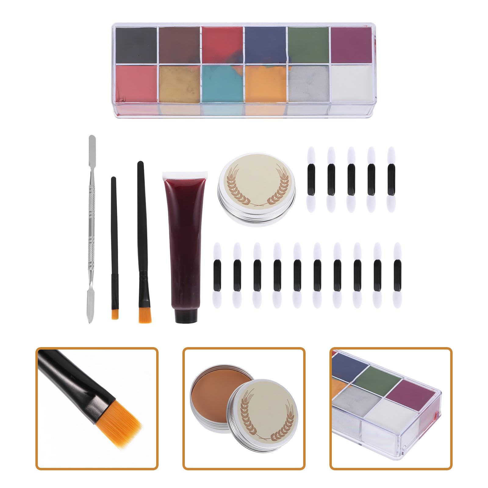 56 Piezas Kit de Maquillaje Teatral para Heridas Set Profesional