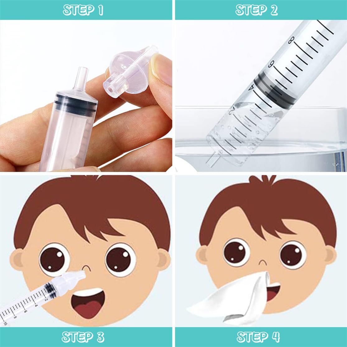 Irrigador nasal limpiador de nariz de bebé, 2 unidades, riego nasal profesional infantil, higiene nasal portátil con punta de succión nasal de silicona reutilizable para enjuagar