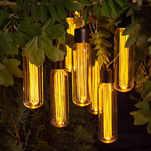 10 Vintage Valve Style Edison Light Bulb Garden Home Set Battery Powered