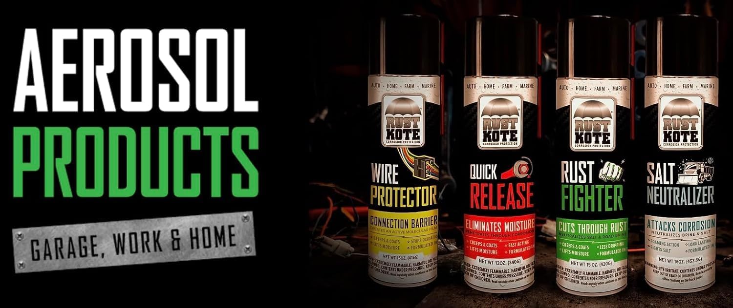 Rust Kote Corrosion Protection 6 Pack - RustKote Wire Protector - Aerosol Can 15oz - Stops Oxidation - Lifts and Repels Moisture - Car/Trailers/RV/Bus/Farm Equipment