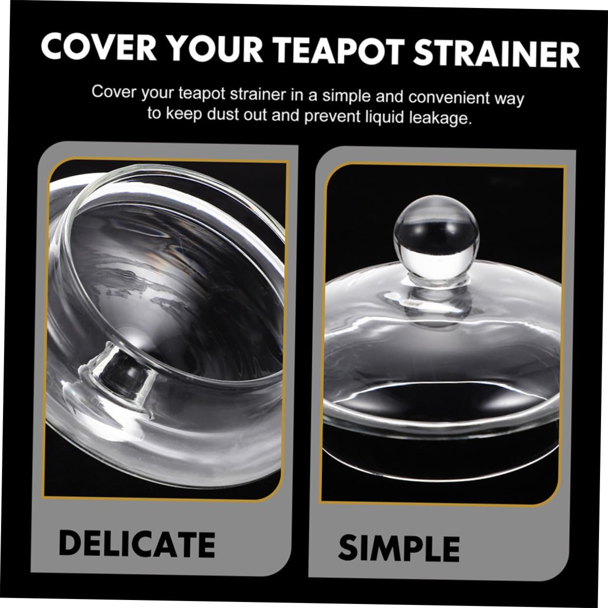 4 Tapas de Vidrio para Infusores de Té Suelto para Tetera