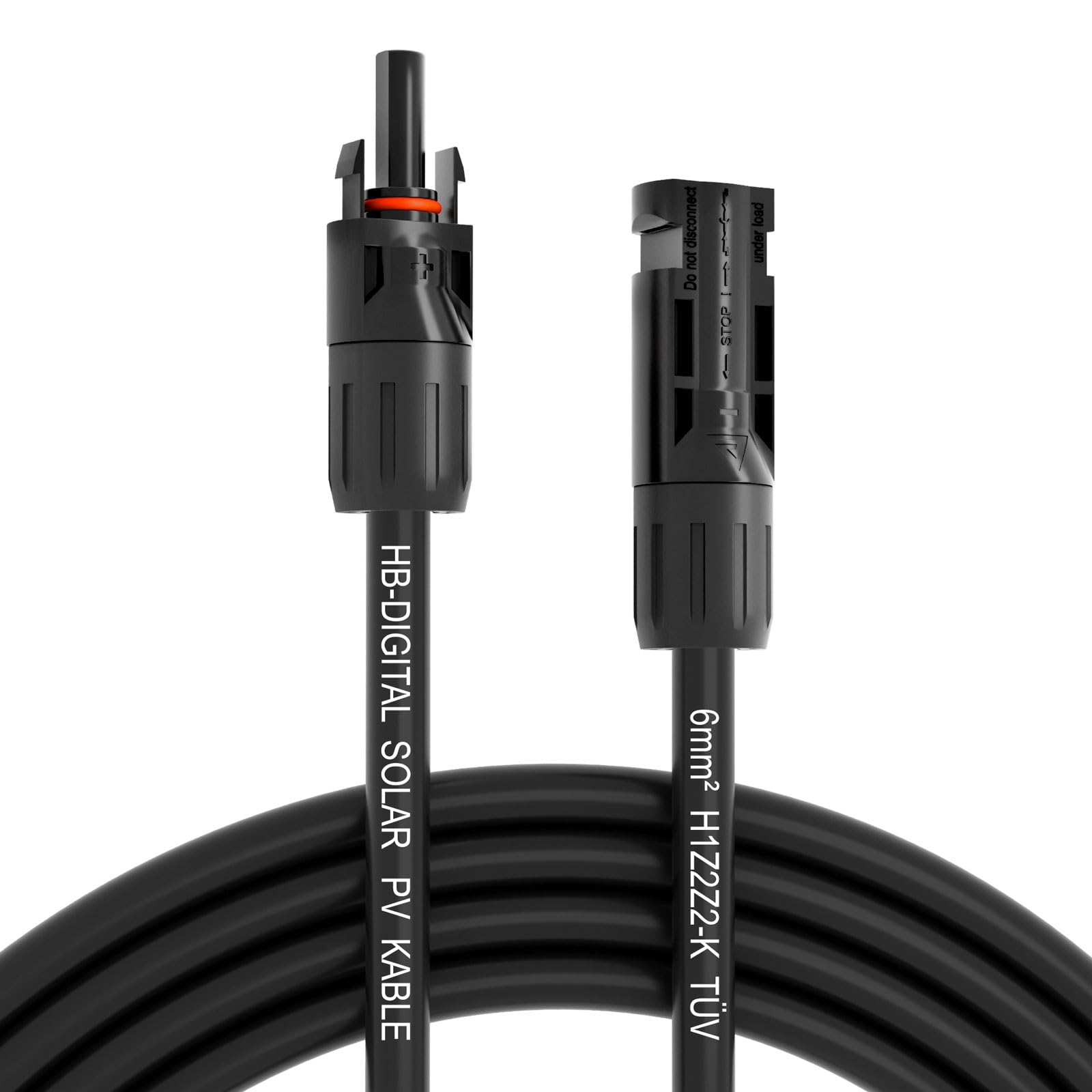 HB-DIGITAL Kabel solarny 45 m 6 mm² z wtyczką solarną i gniazdem solarnym do modułów solarnych, czysta miedź, kabel przedłużający, panel słoneczny, przewod, pojedyncza, elastyczna, dwuwarstwowa