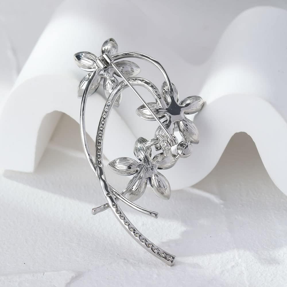 Flower Brooches for Women Girls Rhinestone Brooches Lapel Pins Hat Pins Birthday Gifts Jewelry Gifts for Mom Wife