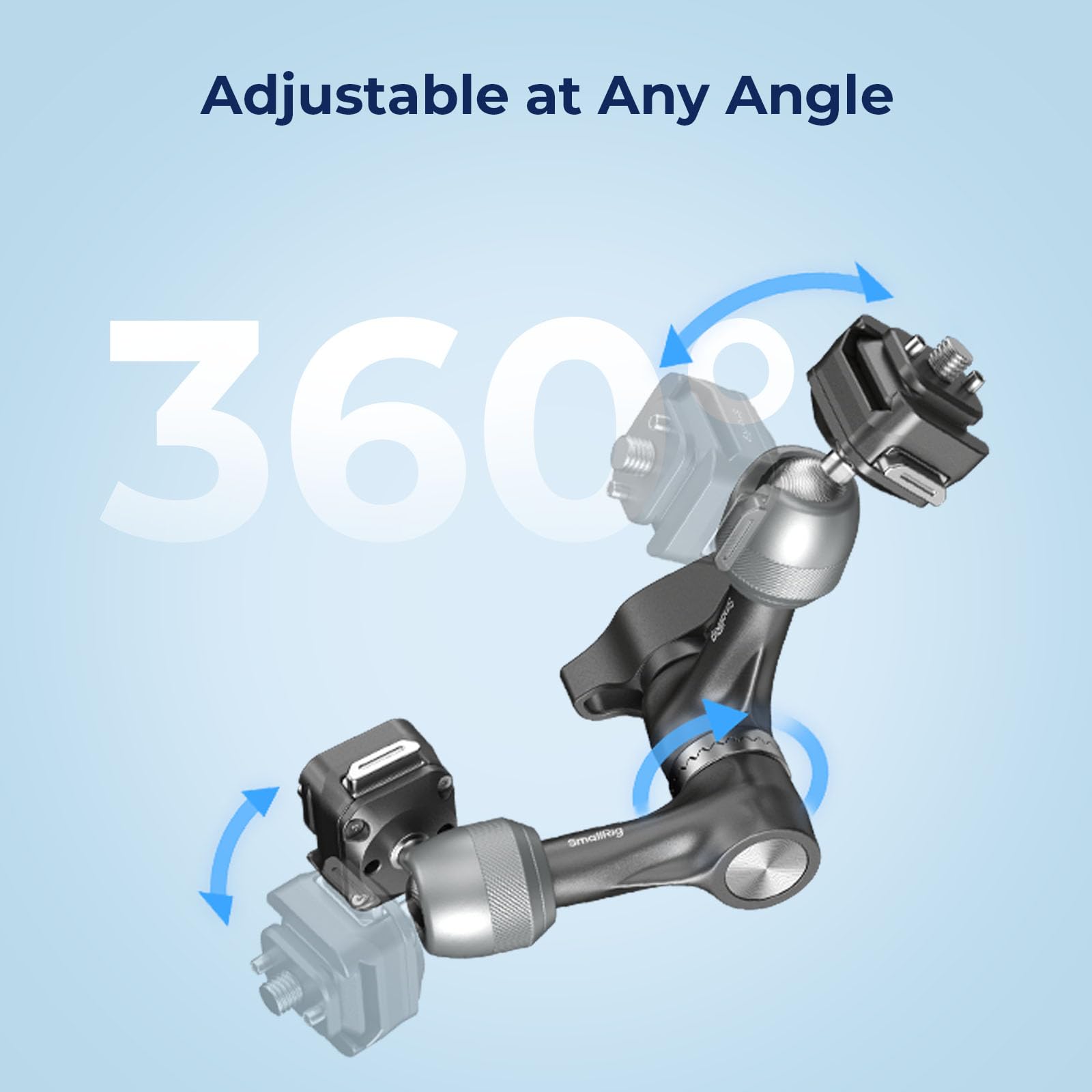 SMALLRIG HawkLock H21 Quick Release Magic Arm with 360° Ball Head, Articulating Magic Arm, Max Load Capacity 5.5kg, with Detachable Locating Pins, for Monitor, Camera Cage - 4488