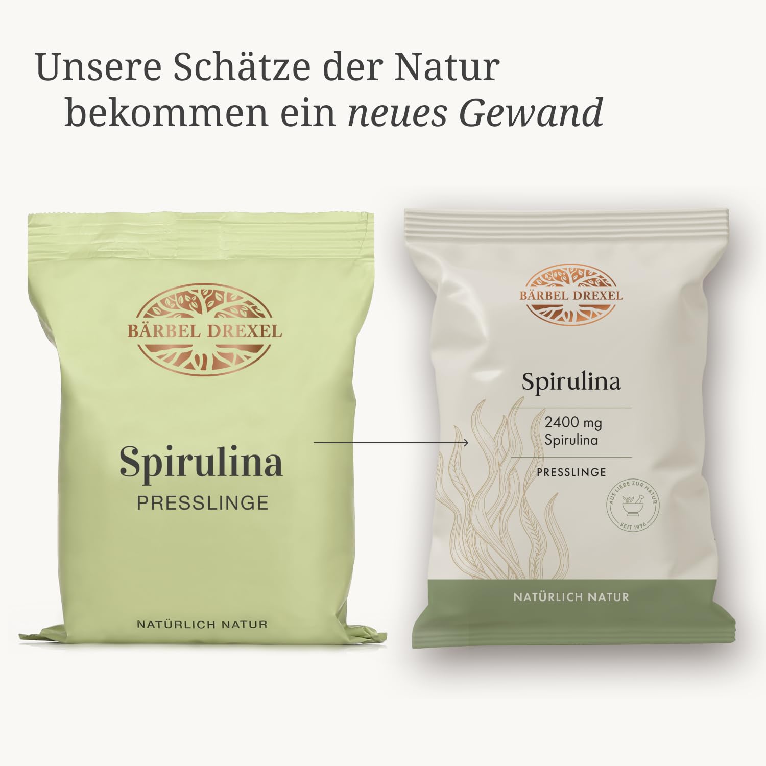 Spirulina Presslinge, 650 Tabletten hochdosiert ohne unnötige Zusätze. Mineralstoffe, Aminosäuren, Proteine, Beta-Carotin, Vitamin B12. Blaualgen aus Californien. Natur-Labor BÄRBEL DREXEL®