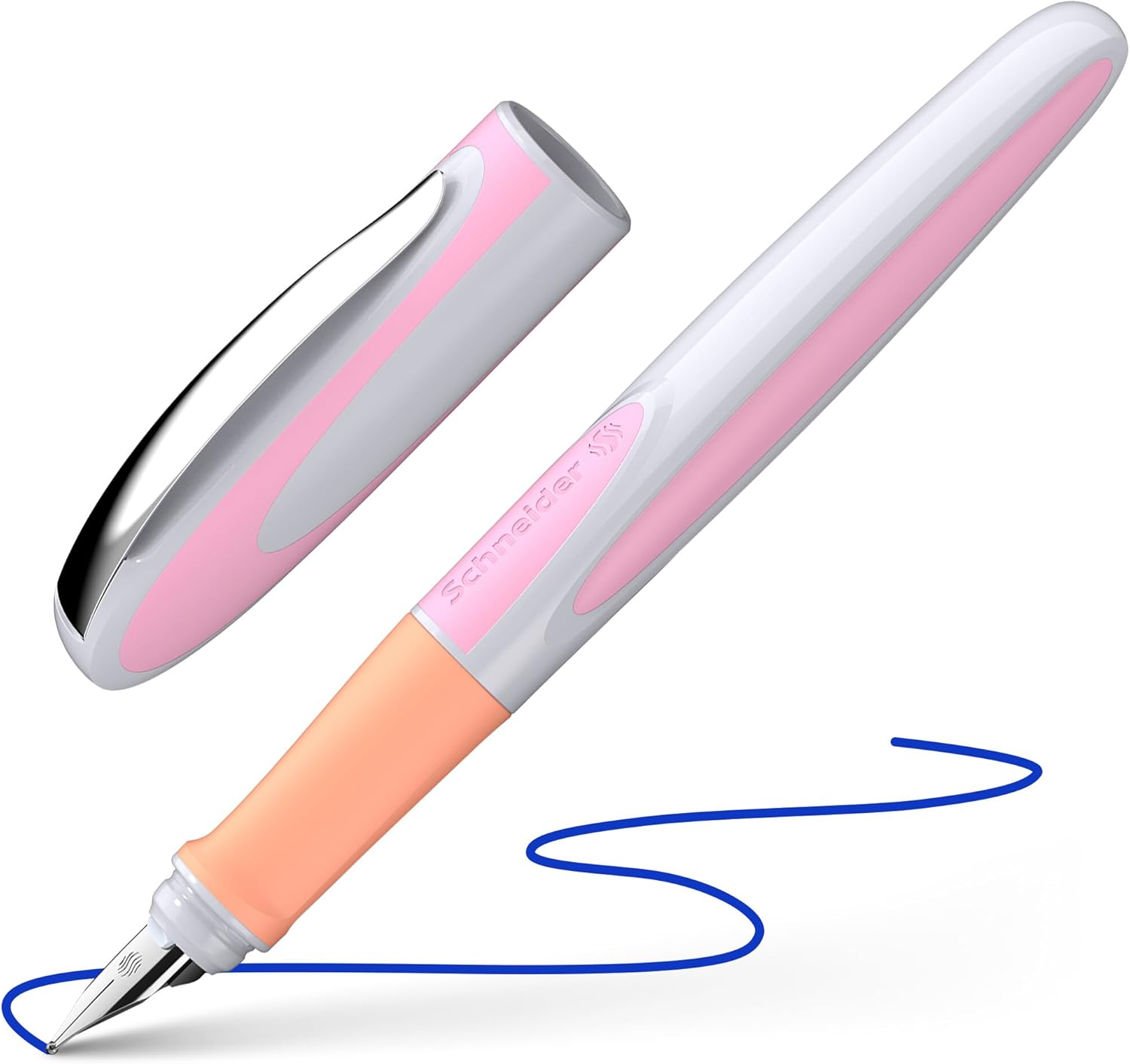 Schneider Ray 168211 Fountain Pen Right-Handed with Standard Ink Cartridge Royal Blue Flora