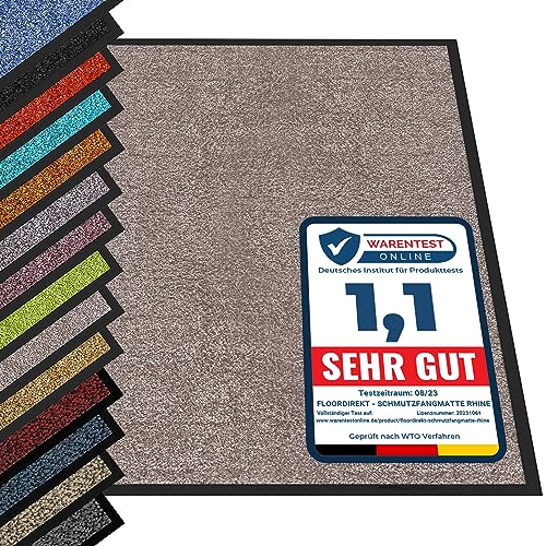 etm® Schmutzfangmatte - Fußmatte in vielen Größen - Türmatte Fußabstreifer für Haustür innen und außen (Beige/Rosé, 90x120 cm)