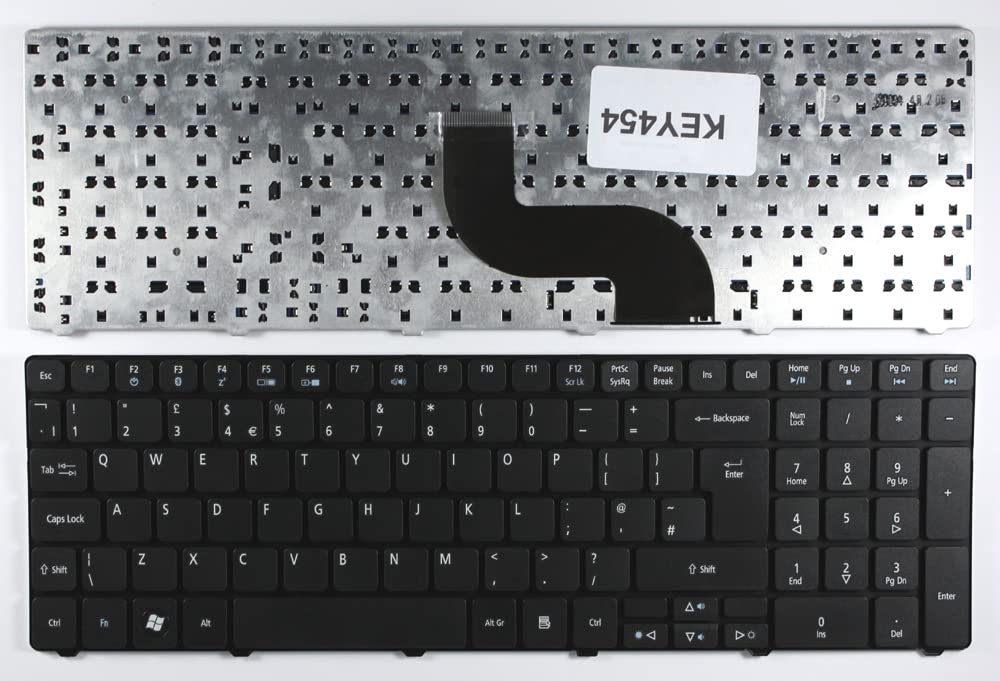 Clavier pour ordinateur portable Acer Aspire 7738 noir de rechange format UK