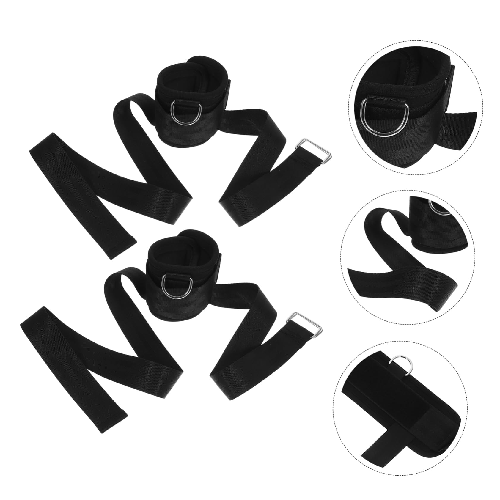 Yardwe 3 Set Cinturini per Manubri alla Caviglia Maniglie da Palestra Supporto per Il Polso Cinghie da Polso da Palestra Manubri Regolabili Avambraccio Presa Poliestere Black 2 Pezzi * 3