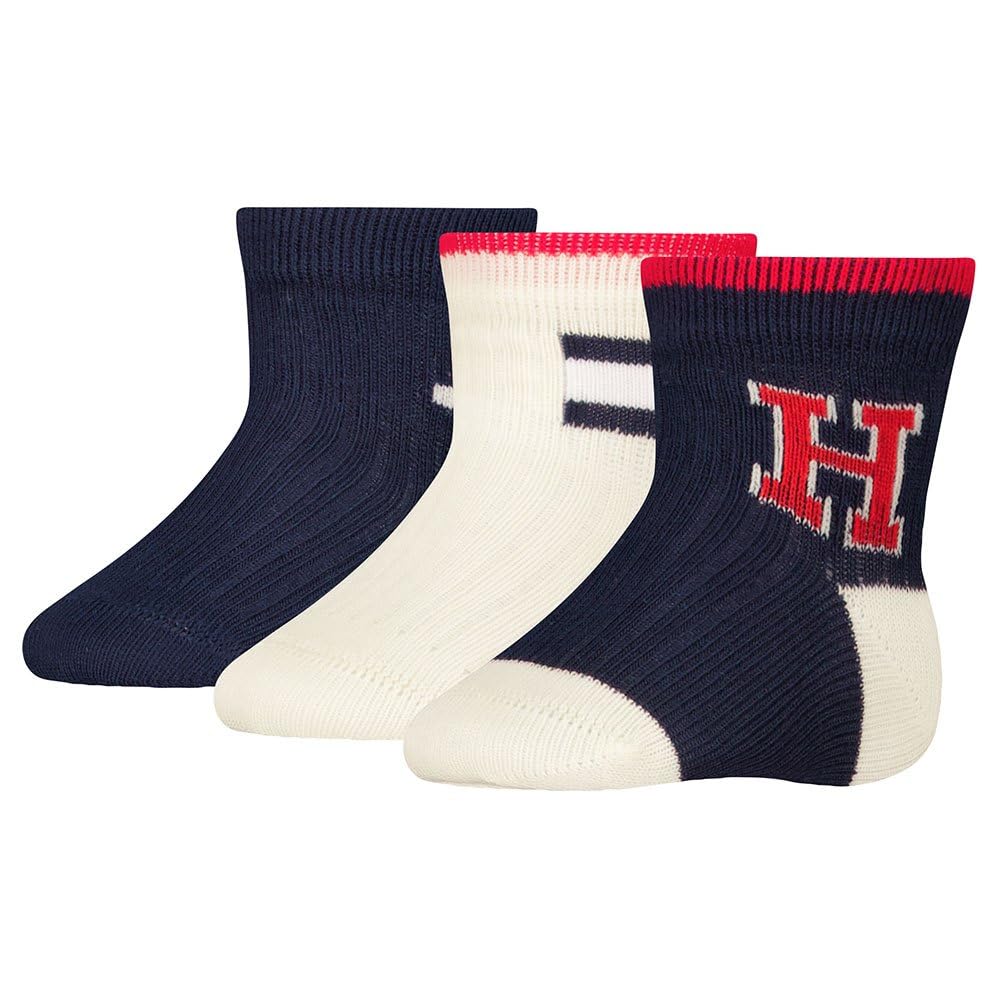 Tommy Hilfiger Iconic Caja de Regalo de Calcetines (Pack de 3) Unisex bebé