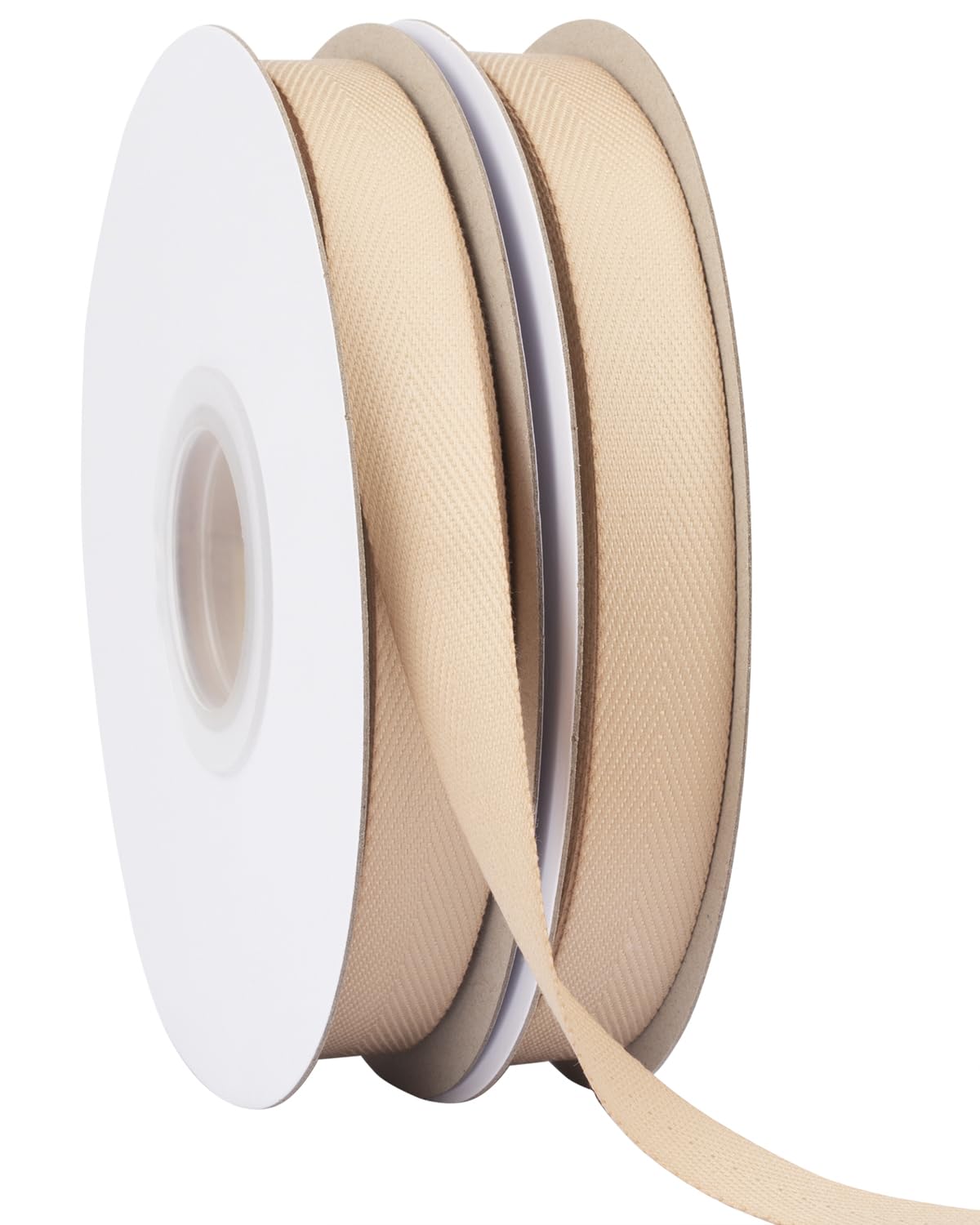 Ribbonitlux Tape Twill Ribbon 16mm x 22.5 Meters, Soft Tan Herringbone Bias Tape for DIY Craft Sewing, Gift Wrapping, and Home Decor - Image 2