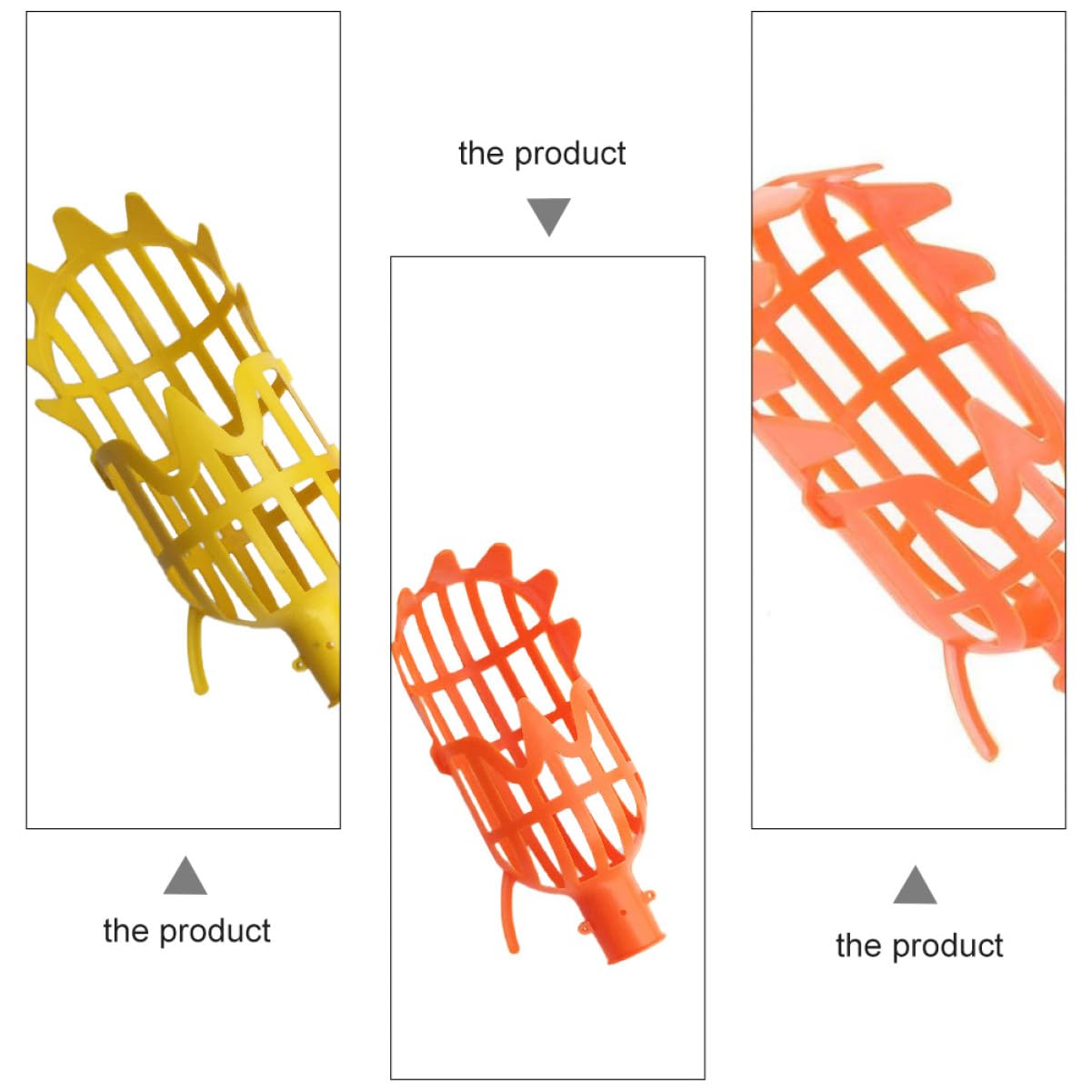 YARNOW 6pièces Outil De Cueillette De Fruits Plastique Cueilleur à Manche pour Fruits Tête Orange Tête Jaune