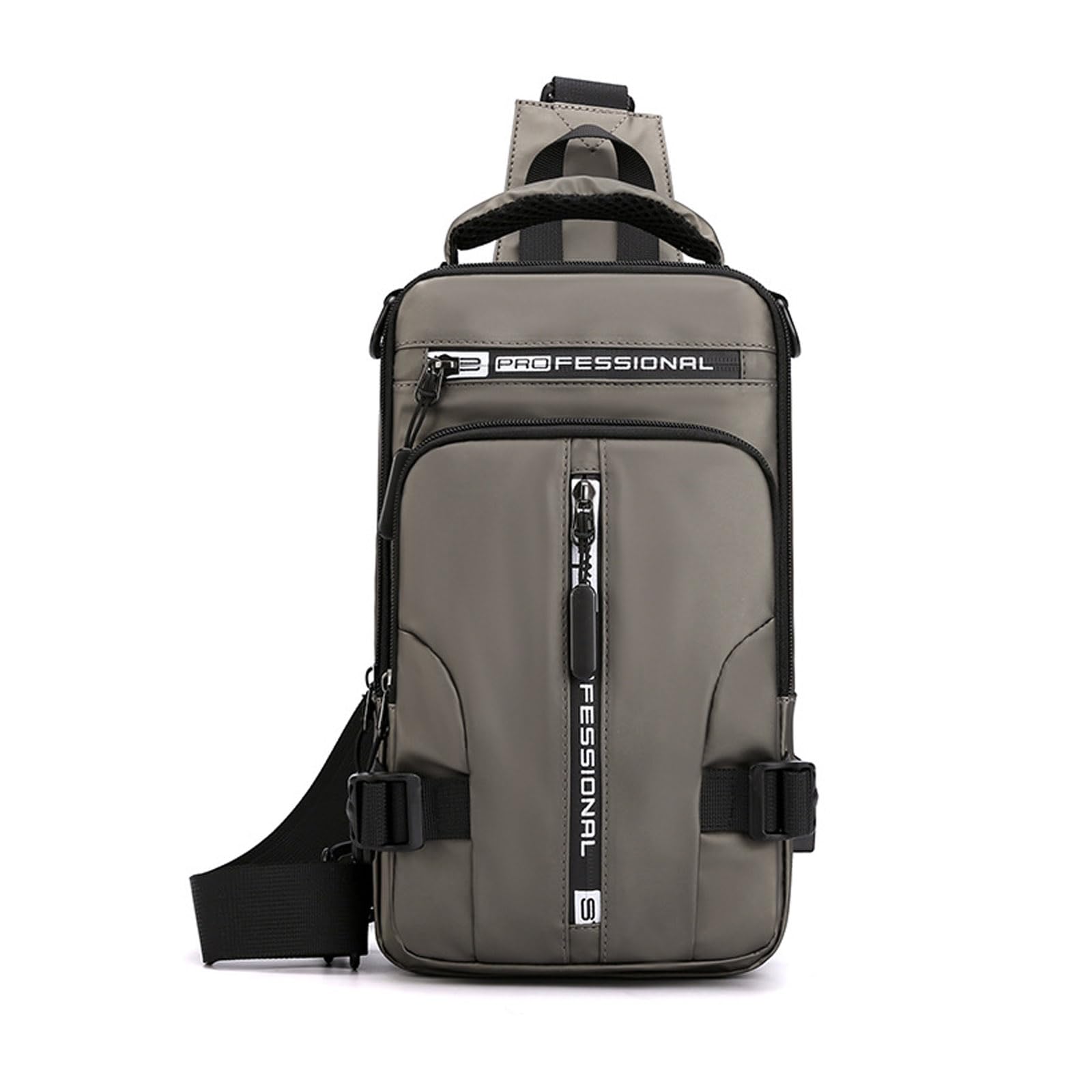 FANDARE Men Sling Crossbody Backpack Crossbody Bag for Men One Strap Motorcycle Chest Bag Cover Pack for Hiking Cycling Travel Outdoor Sport Small Casual Backpack with USB Charger Port Nylon Khaki โ image 1