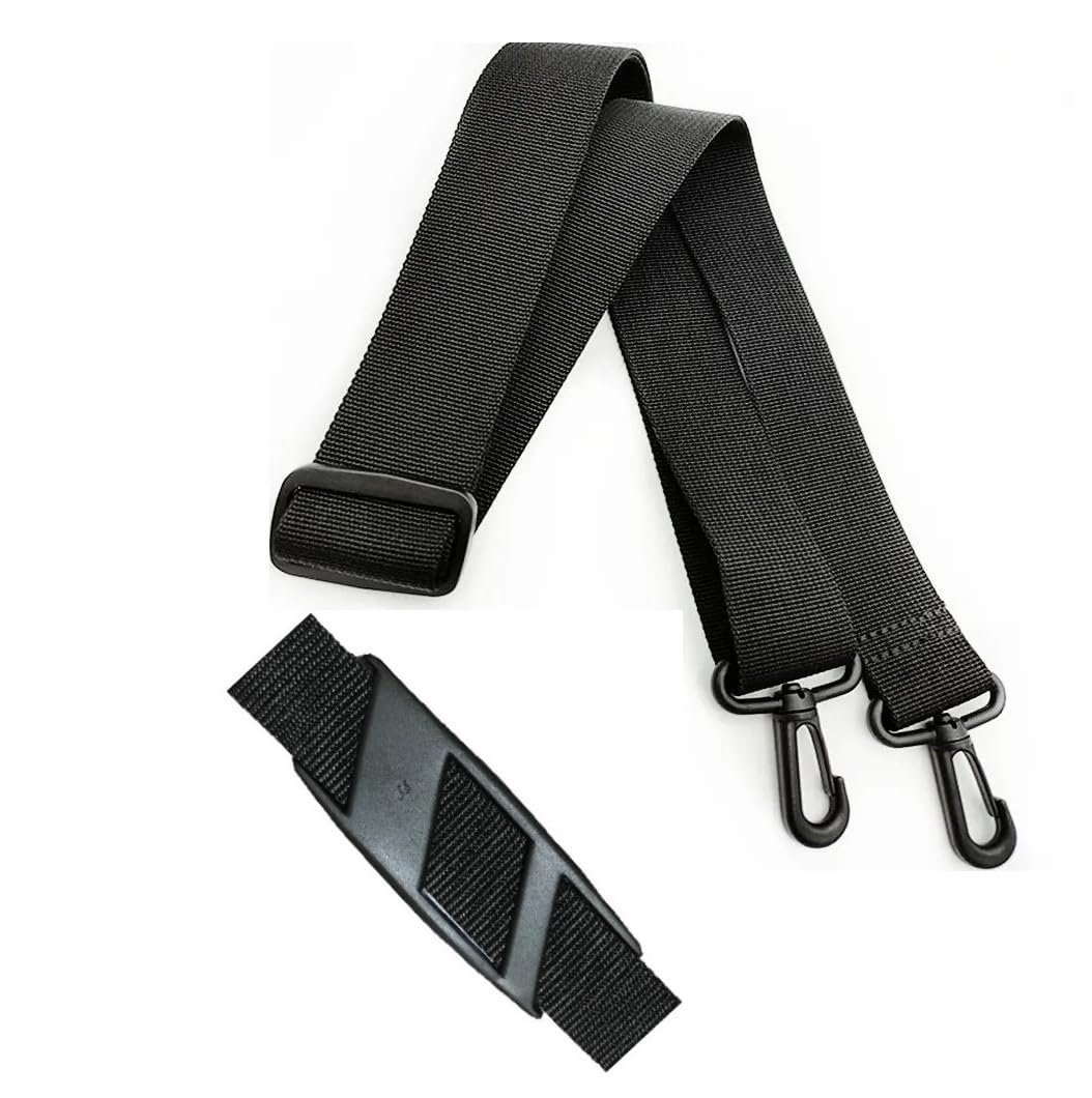 Strap-It 55 Inch Universal Nylon Replacement Adjustable Shoulder Strap with Shoulder Pad (6" x 2") and Swivel Hooks for Laptop Bags, Hand Bags, and Small Size Bags (Width - 3.8 cm) - Black (B0CB1N1BP9) Amazon Price History, Amazon Price Tracker