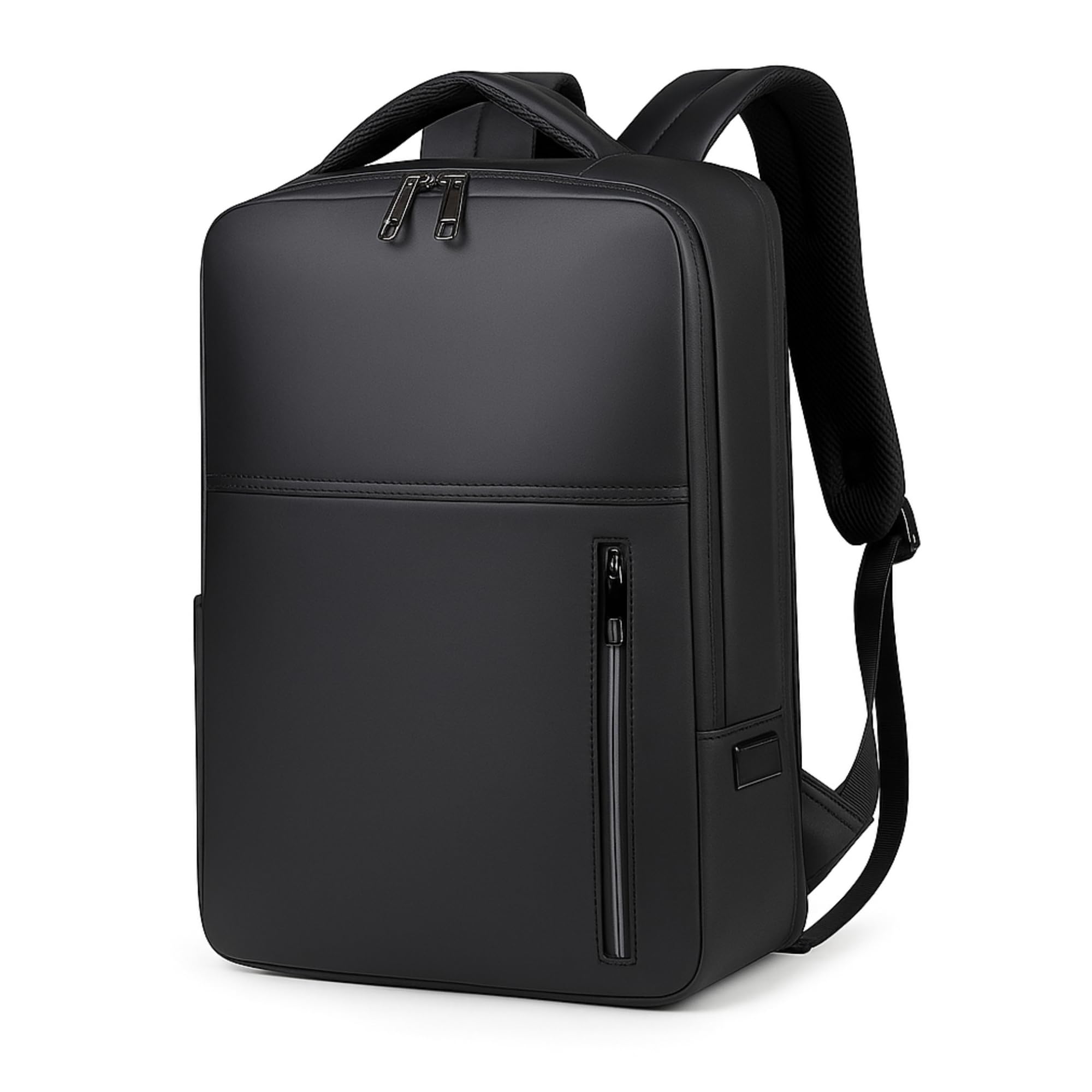 Nexso Premium Men’s Black Backpack - Water-Resistant School Backpack & Multi-Compartment Business &Travel Backpack with Integrated USB Charging Port, Padded Laptop Sleeve & Ergonomic Comfort Design