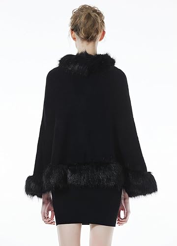 Miniatura 3 de BEAUTELICATE Faux Fur Shawl Wrap Stole Shrug Bridal Winter Wedding with Hook