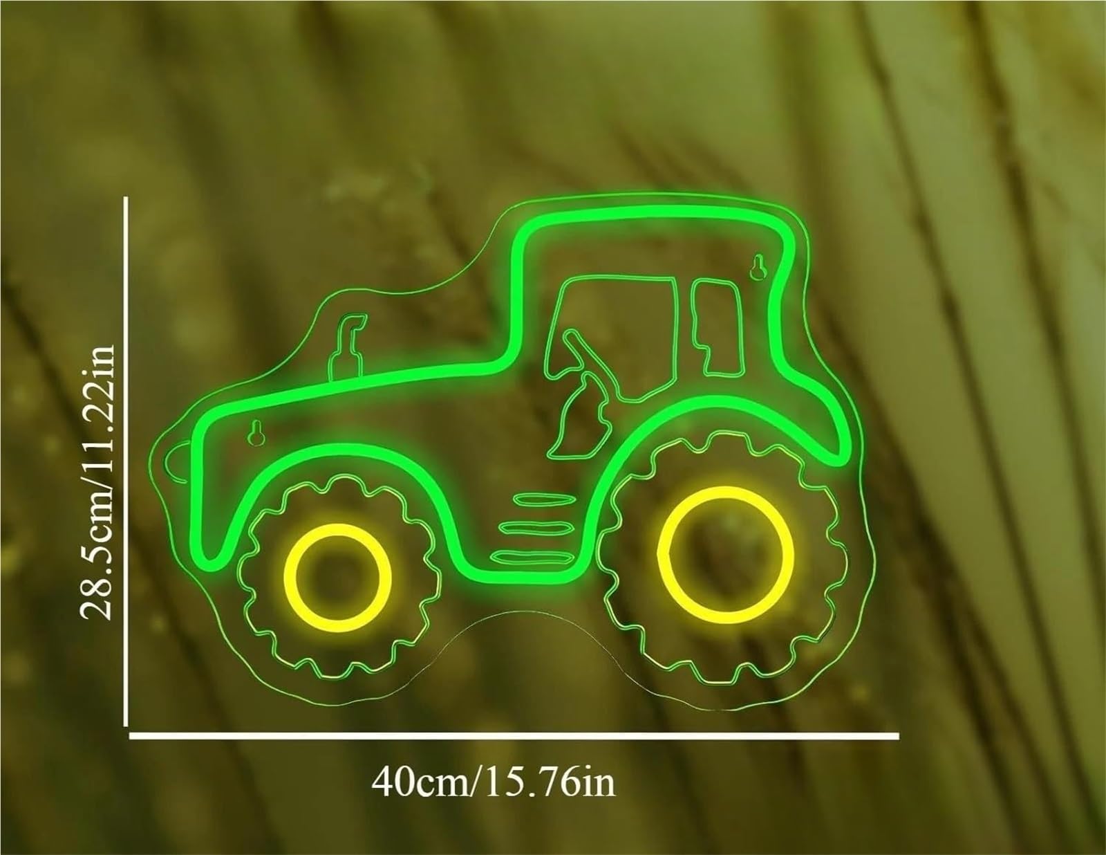 Lámpara de neón Para lámpara de neón Tractor verde para letrero para LED regulable(40x28.5cm)