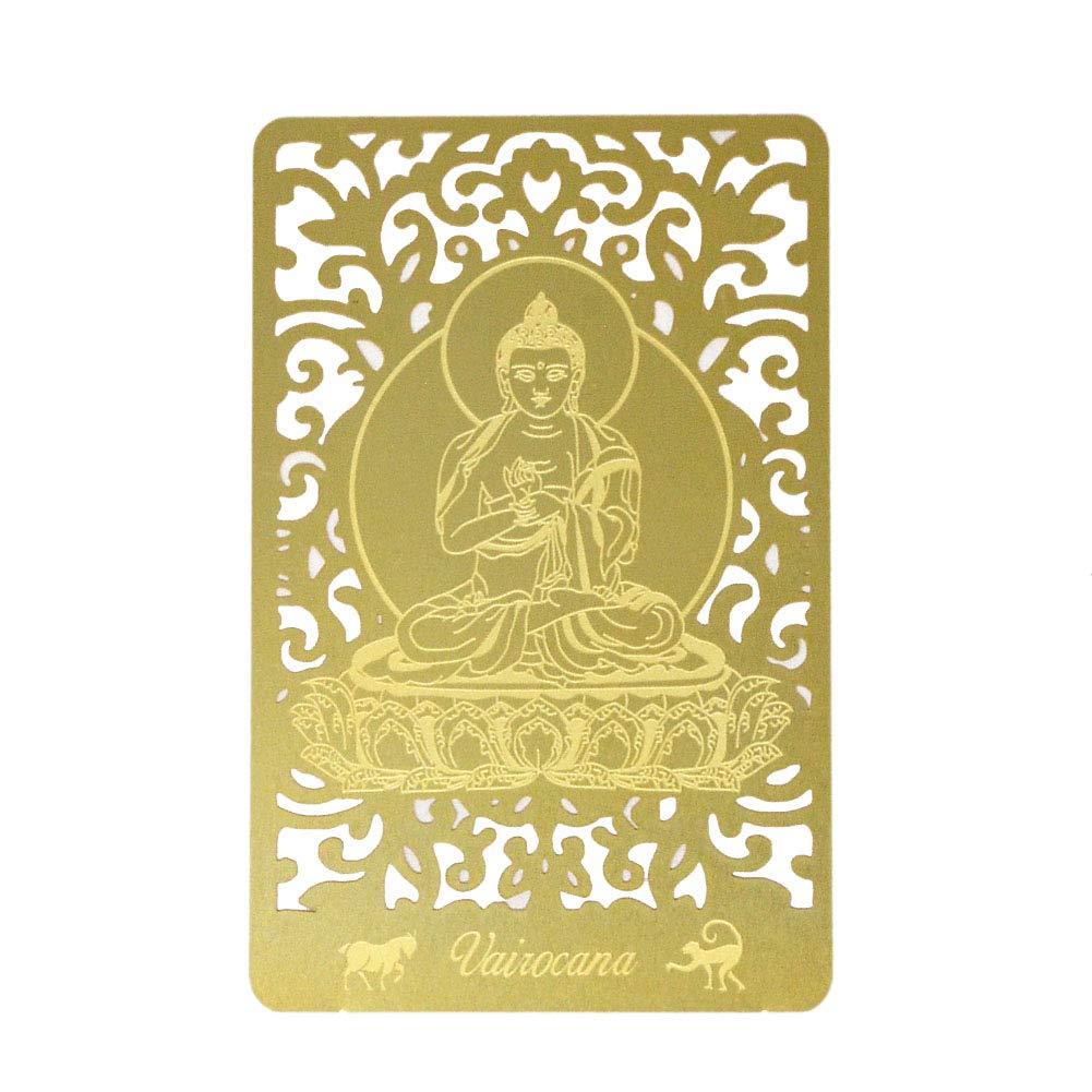 Juanxian Gold Feng Shui Bodhisattva Sheep&Monkey (Vairocana) Printed En Card W4121