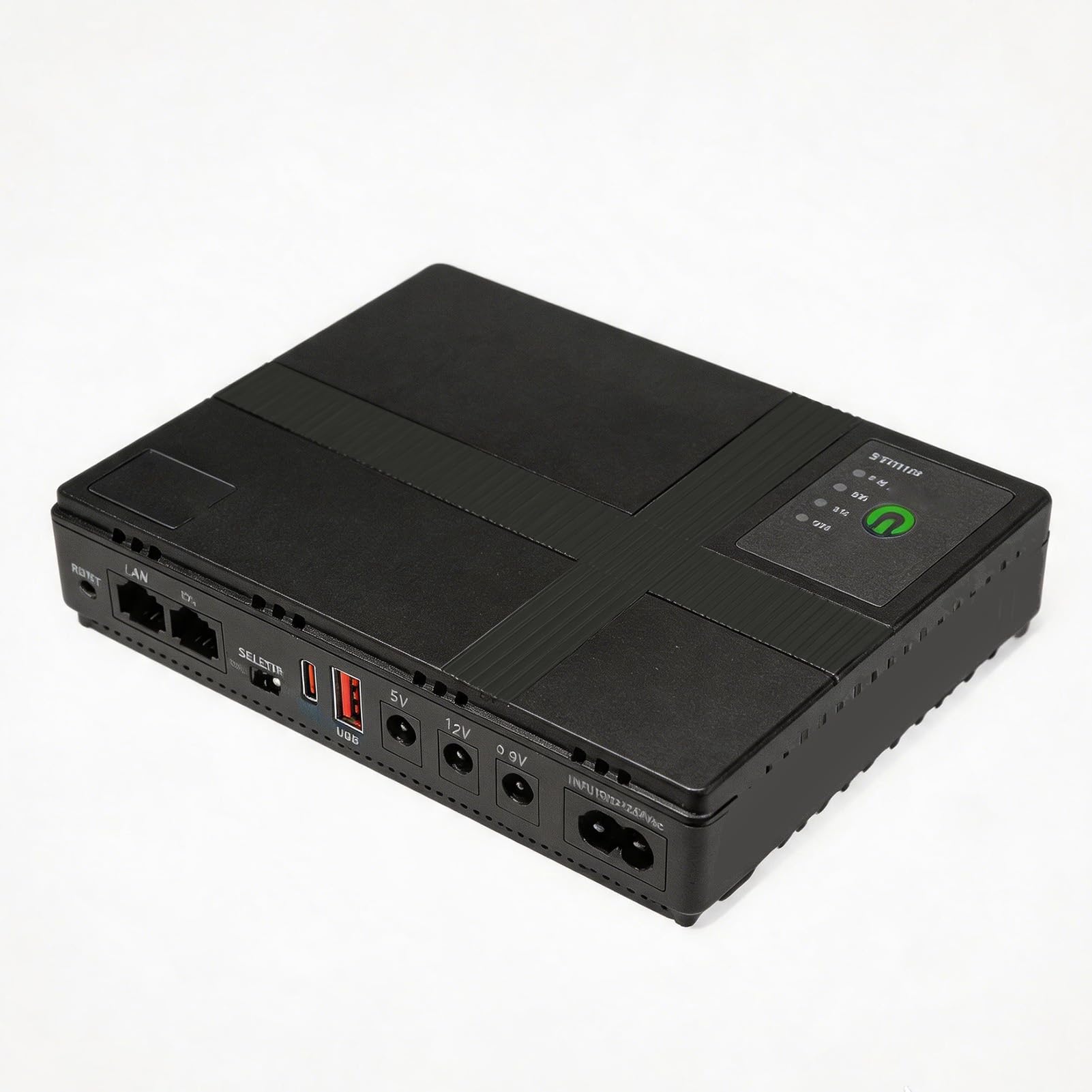 Eujgoov Mini UPS Batteria di Backup per Router Modem, 8000mAh (Spina