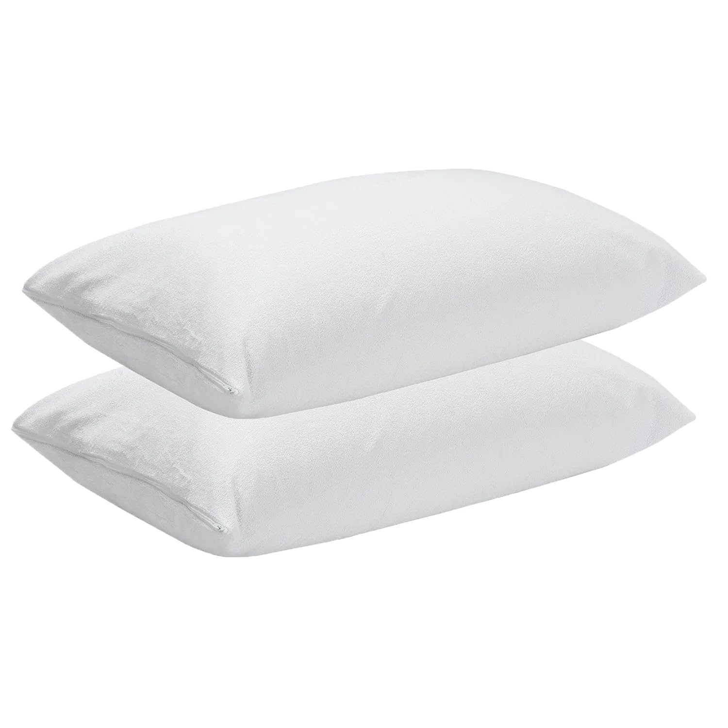 Col & Cor Fundas de Almohada Impermeable Rizo Tacto Coralina, Microfibra Mullida Extra Suave, Juego de Protector de Almohada con Cremallera, Hipoalergénica, Antiácaro, Transpirable (2, 40x70 cm)