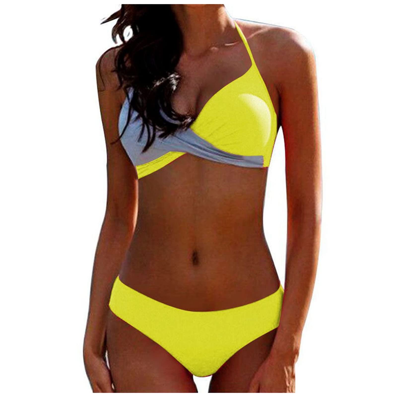 Women High Waisted Sexy Two Piece Swimsuits Wrap Front Bikini High Waisted Bottom Tummy Control Bathing Suits Swimwear