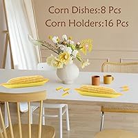 Vista 5 de Platos y Soportes para Maíz – Paquete de 16 Soportes, 8 Platos – Acero Inoxidable, Perfecto para Maíz en la Mazorca