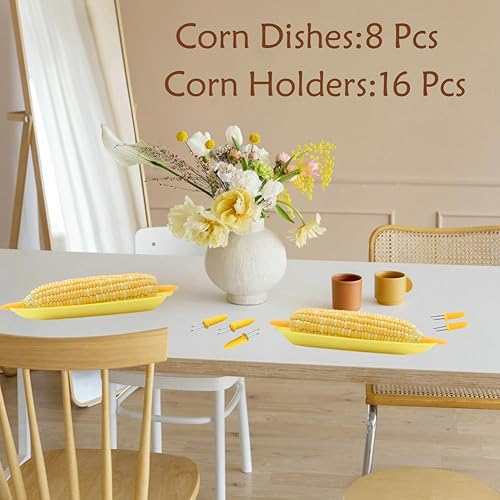 Miniatura 5 de Platos y soportes para maíz  Paquete de 16 unidades, 8 platos  Acero inoxidable, perfecto para maíz en la mazorca