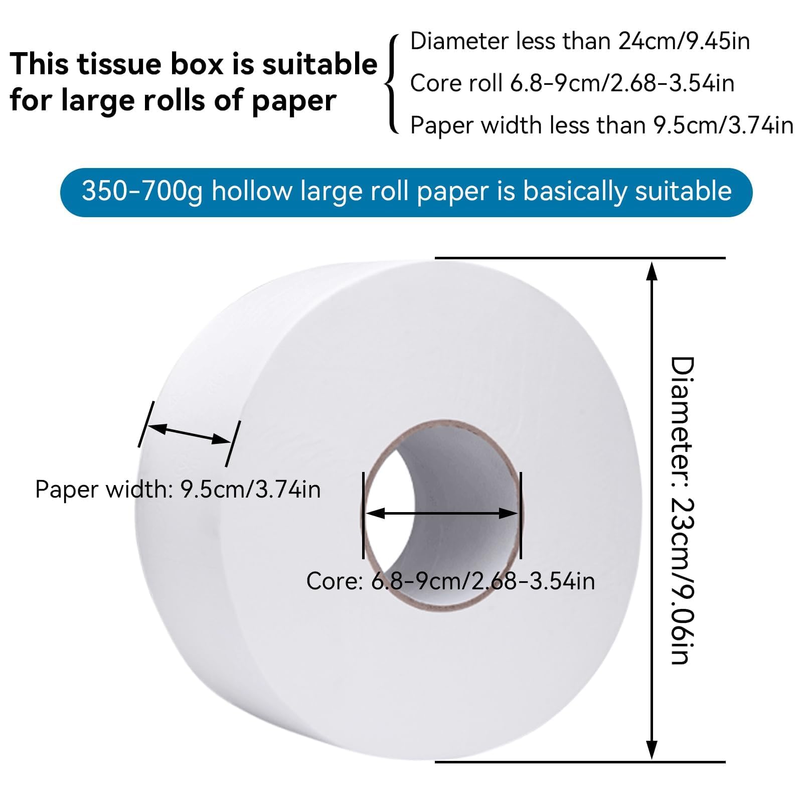 distributeur papier toilette,Distributeur de Papier hygiénique Jumbo à Rouleau Unique, Distributeurs de Papier Toilette avec clé de Verrouillage Porte-Rouleau de Papier Toilette Mural Rond(Noir)