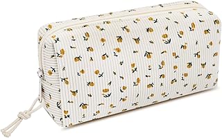 Bolsa de maquillaje de pana y fresa, bolsa de...