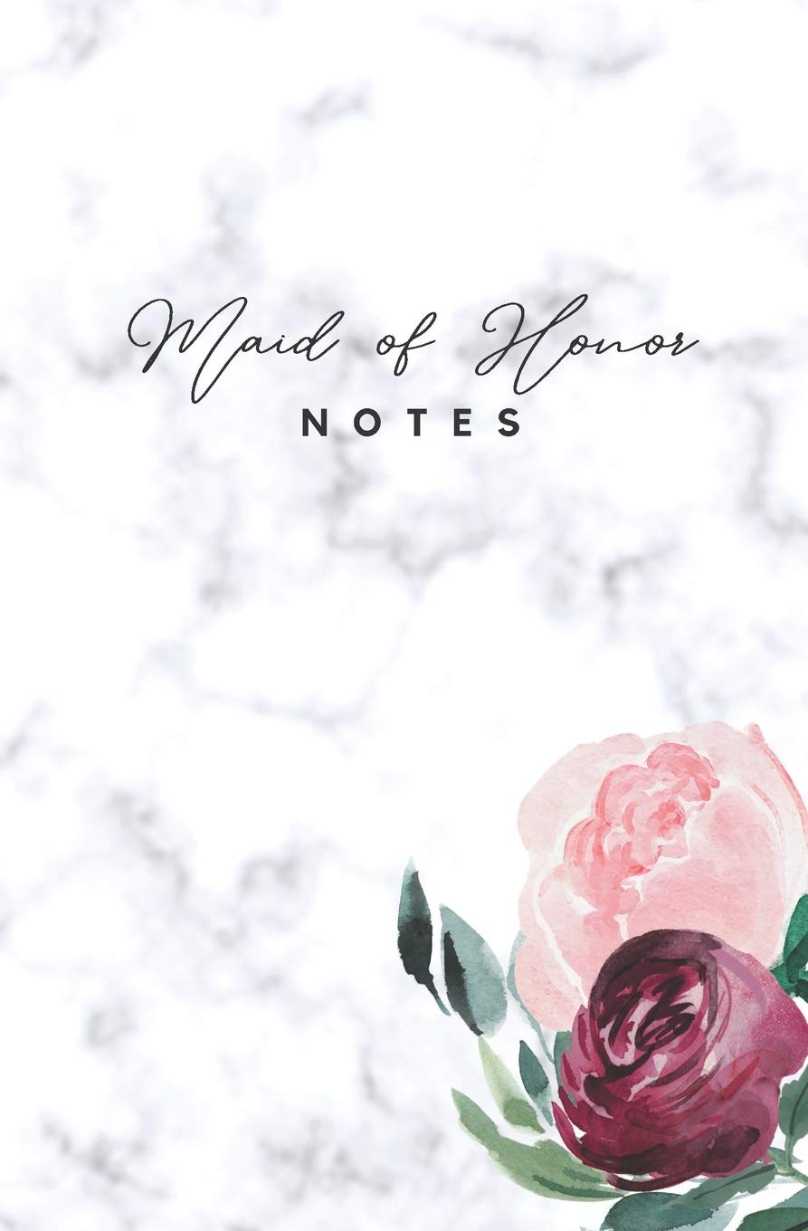 Maid of Honor Notes: Floral Marble Wedding Notebook